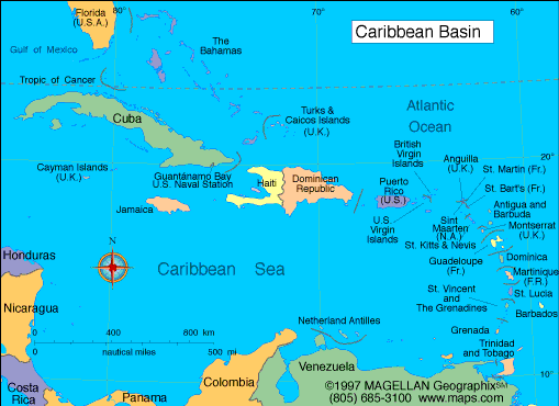 Caribbean map